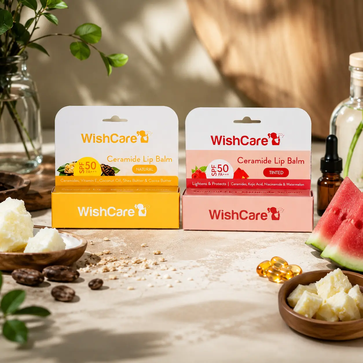 Wishcare ceramide lip balm with spf 50 pa+++ (tinted) – 5g