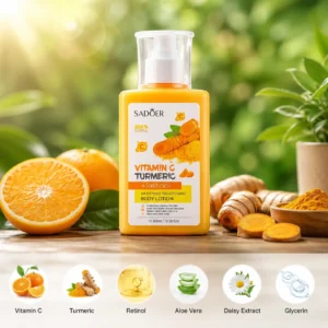 SADOER Vitamin C + Turmeric + Retinol Brightening and Whitening Body Lotion (300ml)