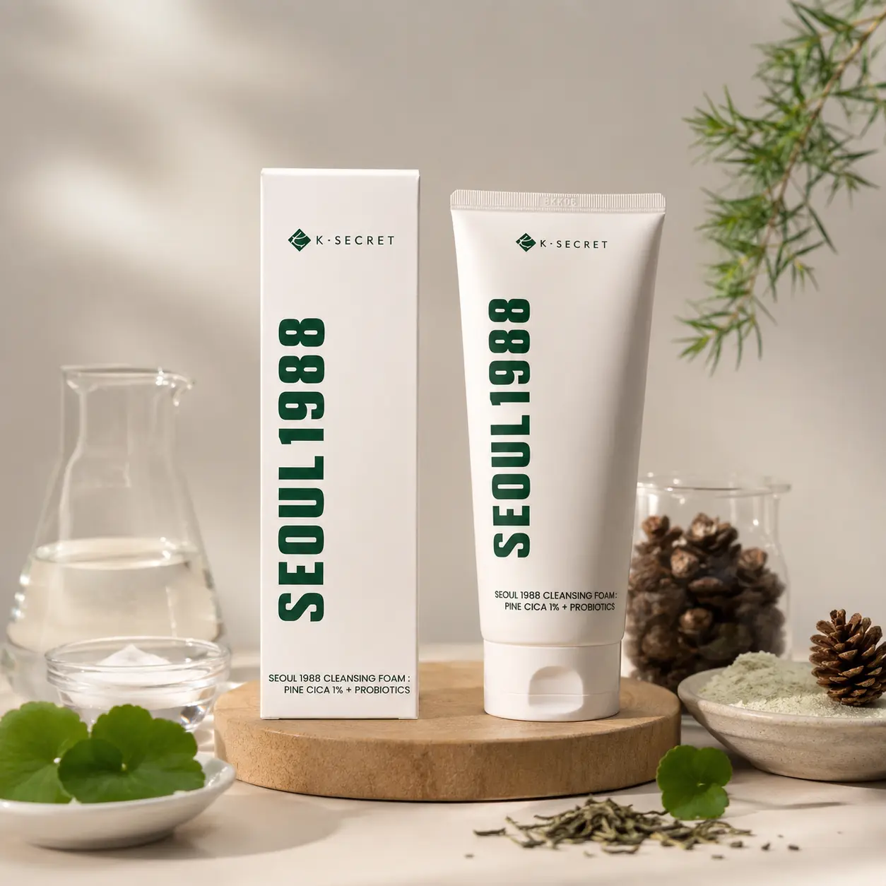 K SECRET SEOUL 1988 Cleansing Foam : Pine Cica 1% + Probiotics 150ml