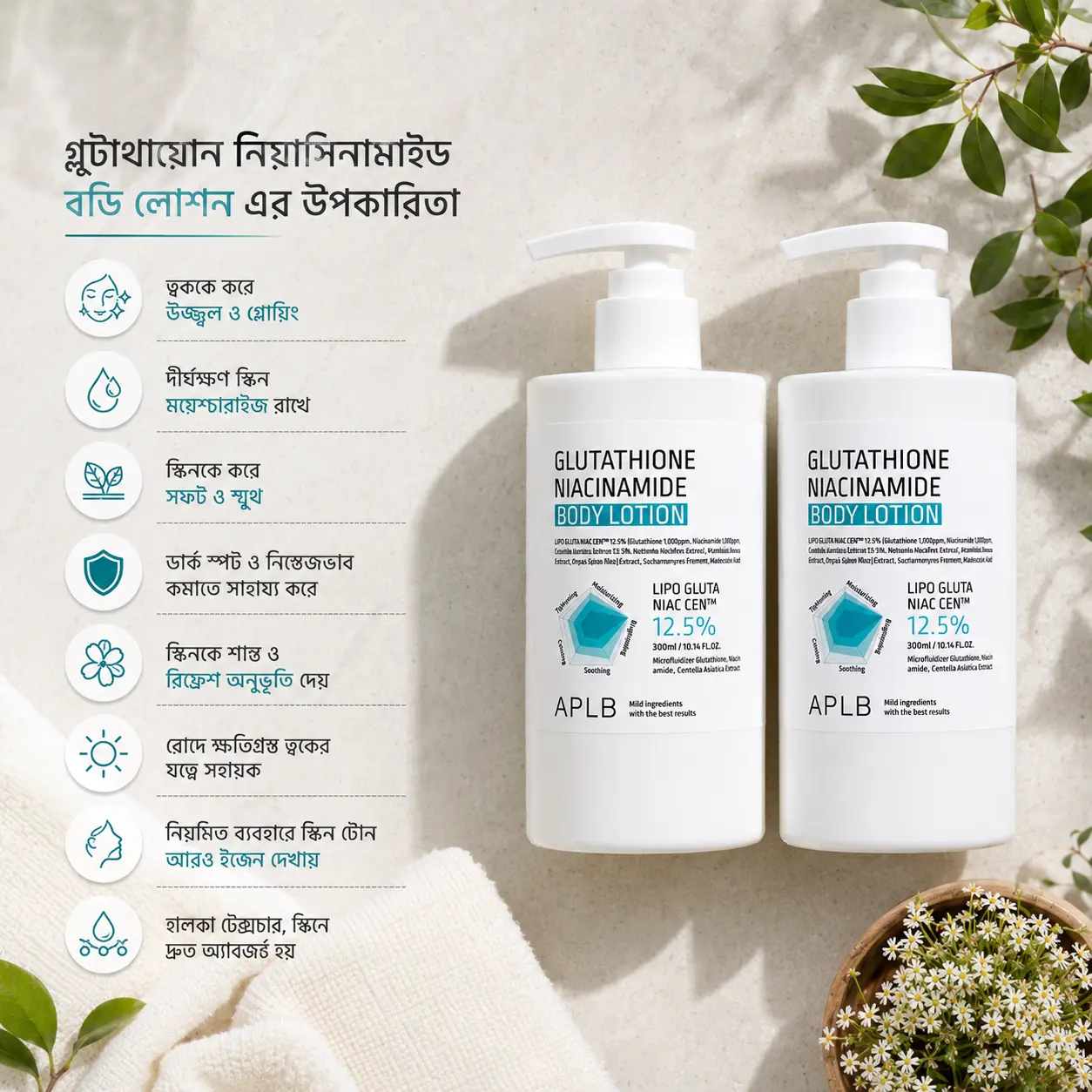 APLB Glutathione Niacinamide Body Lotion 300ml