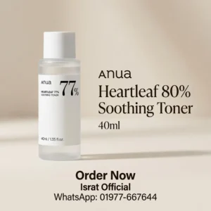 Anua Heartleaf 77% Soothing Toner 40ml for Glass Skin, Hyaluronic Acid, Lightweight Hydration for Sensitive Skin, Redness Relief, Korean Skincare