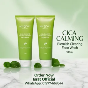 Dot & Key Cica Calming Blemishes Clearing Face Wash with 2% Salicylic Acid 100 ml | For Oily & Sensitive Skin | Sulphate Free for Men & Women |