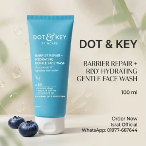 Dot & Key Barrier Repair Gentle Hydrating Face Wash for Normal, Dry and Sensitive Skin 100ml | For Dry Skin,Normal Skin & Sensitive Skin | Gently Cleanses Skin From Dirt & Oil For Unisex