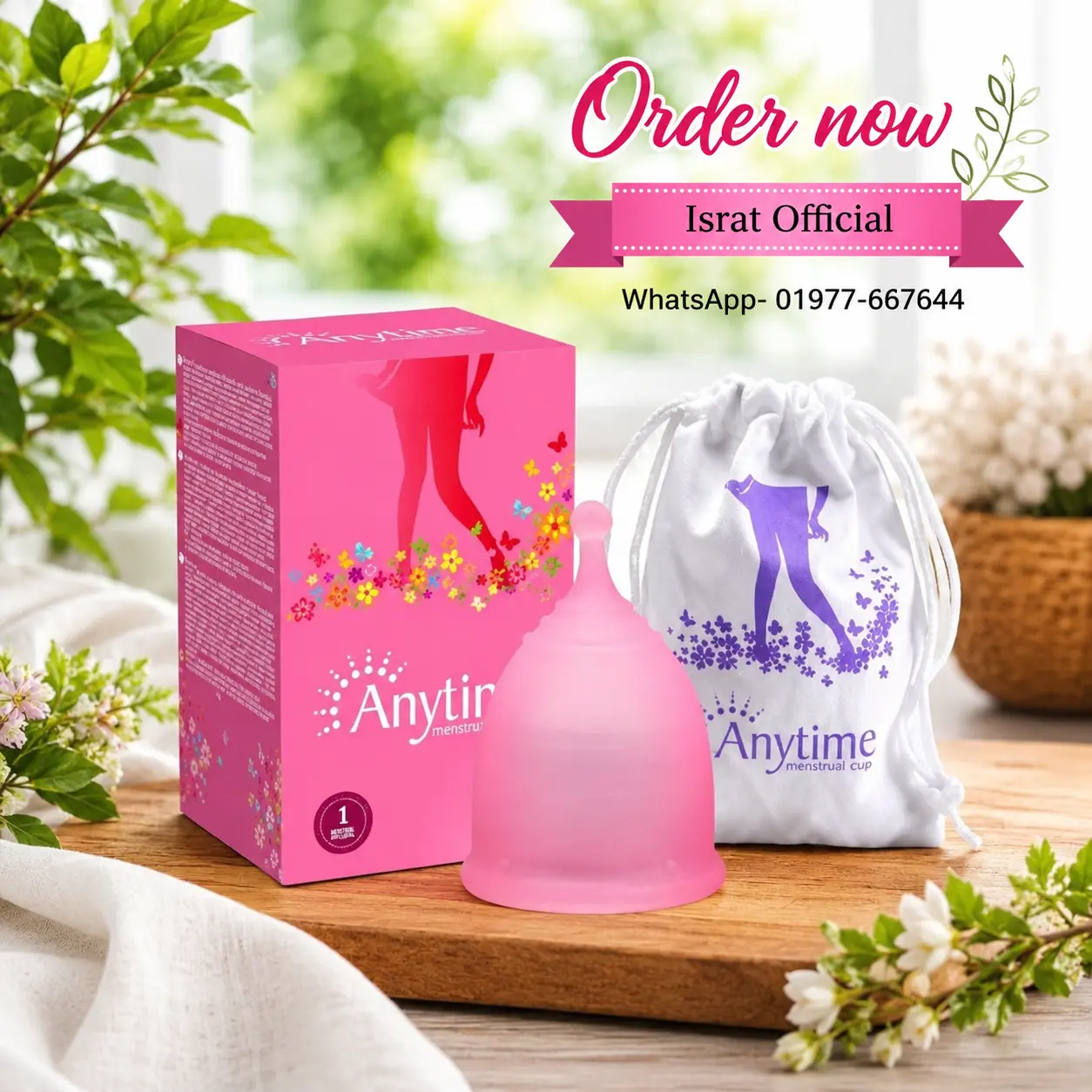Anytime Menstrual Cup Reusable For Women Hygiene During Period - Pad-Free Periods Menstrual Cup