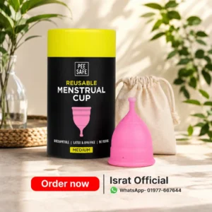 Pee Safe Reusable Menstrual Cup for Women – Soft & Rash Free – Silicone – No Leakage – Protection for Up to 8-10 Hours | US FDA Approved