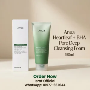 Anua Heartleaf Quercetinol Pore Deep Cleansing Foam – 150ml | Face wash for Pore Refining Cleanser, Hydrating Daily Facial Cleanser For Double Cleansing, Gentle Foaming with BHA