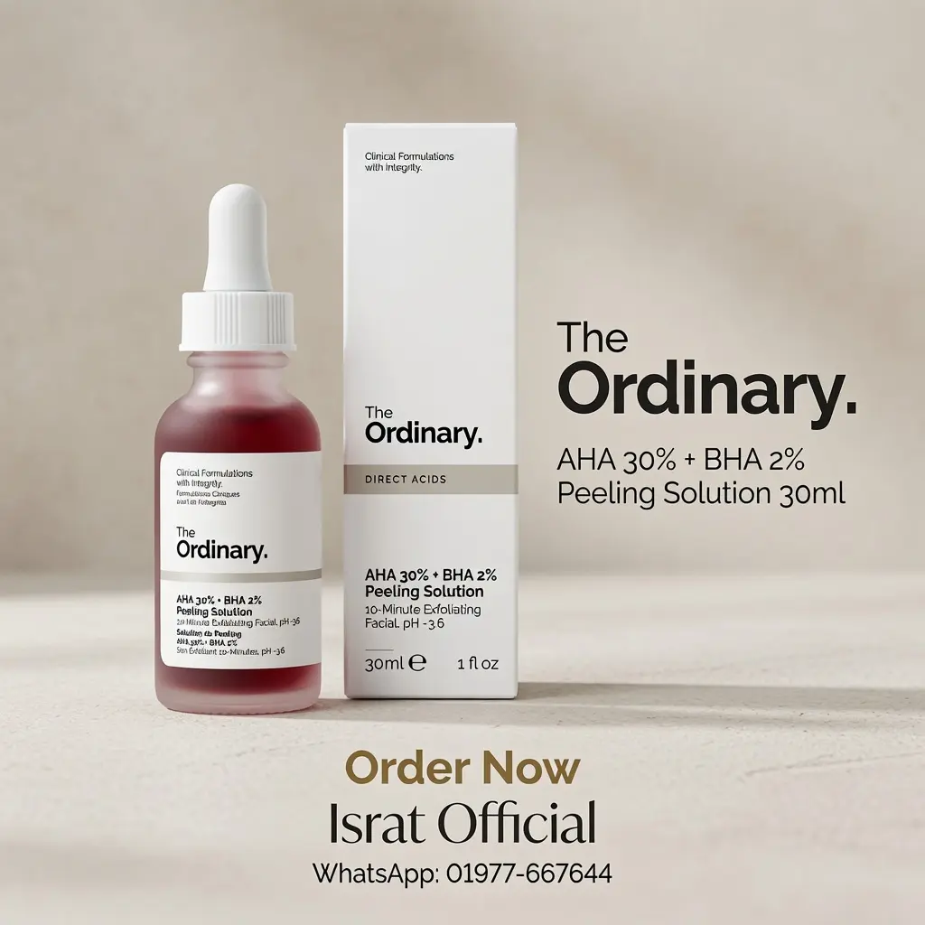 The Ordinary AHA 30% + BHA 2% Peeling Solution Serum, Advanced Exfoliating Peel for Brighter Skin (30ml)