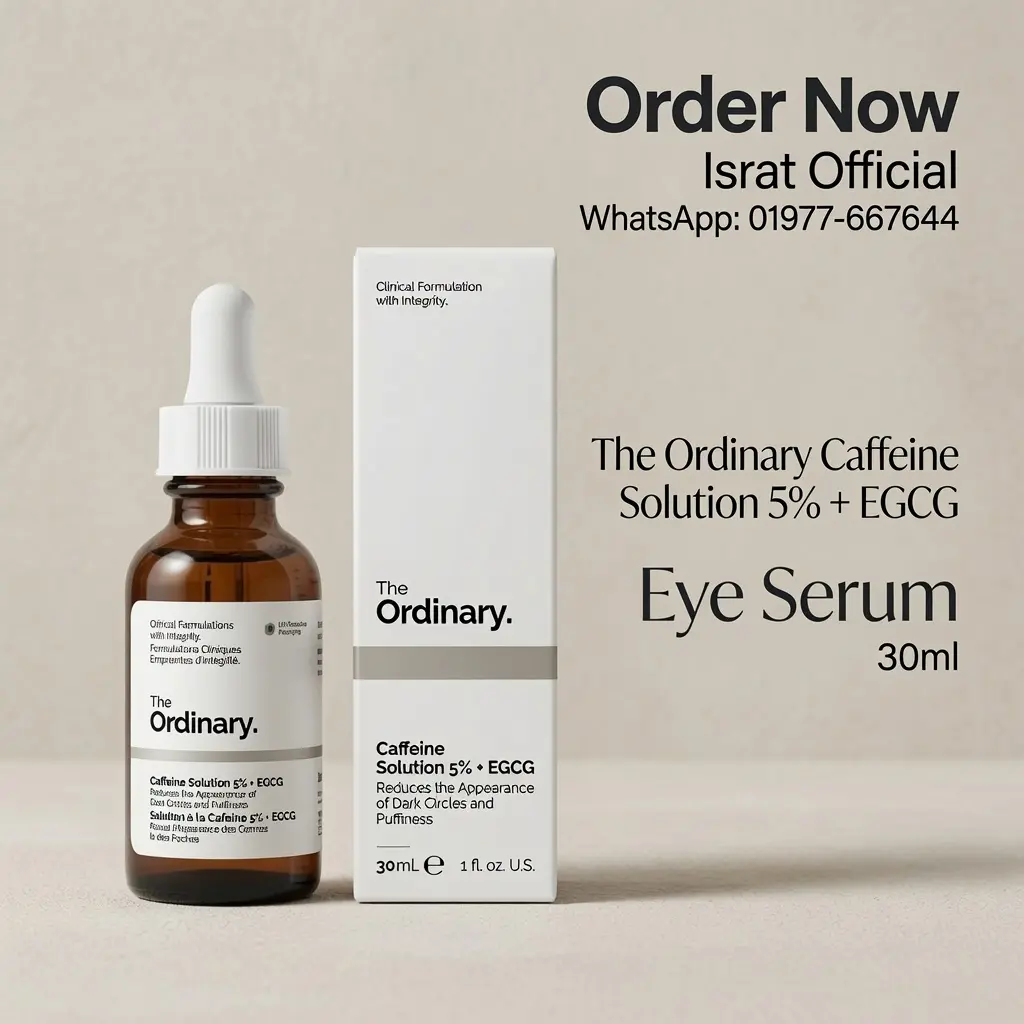 The Ordinary Caffeine Solution 5% + EGCG Eye Serum, Depuffing Eye Serum for Dark Circles and Tired Eyes (30ml)