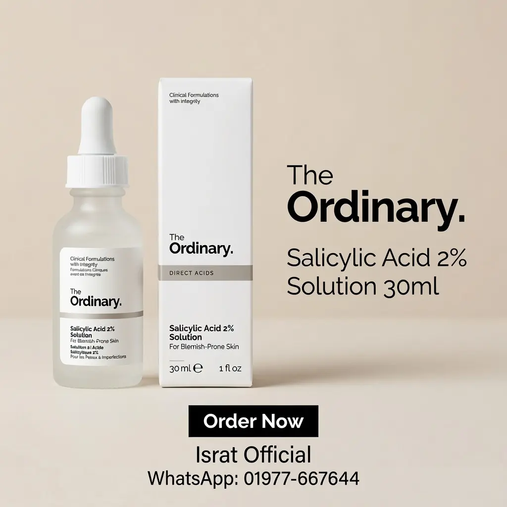 The Ordinary Salicylic Acid 2% Solution Serum, Acne-Fighting Serum for Blemish-Prone Skin (30ml)