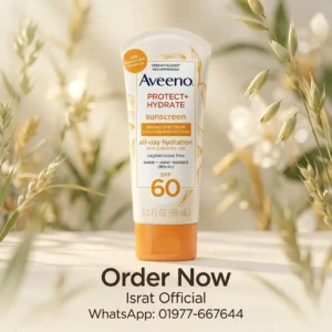 Aveeno Protect+ Hydrate Sunscreen SPF60 (88ml) for Sensitive Skin, Travel Size, Water Resistant (80 minutes), Paraben, Oxybenzone & Oil Free
