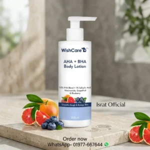 WishCare AHA + BHA Body Lotion Smooths Rough & Bumpy Skin – 200ml