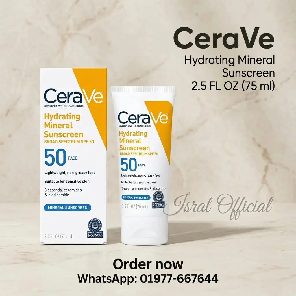 CeraVe Hydrating Mineral Sunscreen Broad Spectrum SPF50 - 75ml