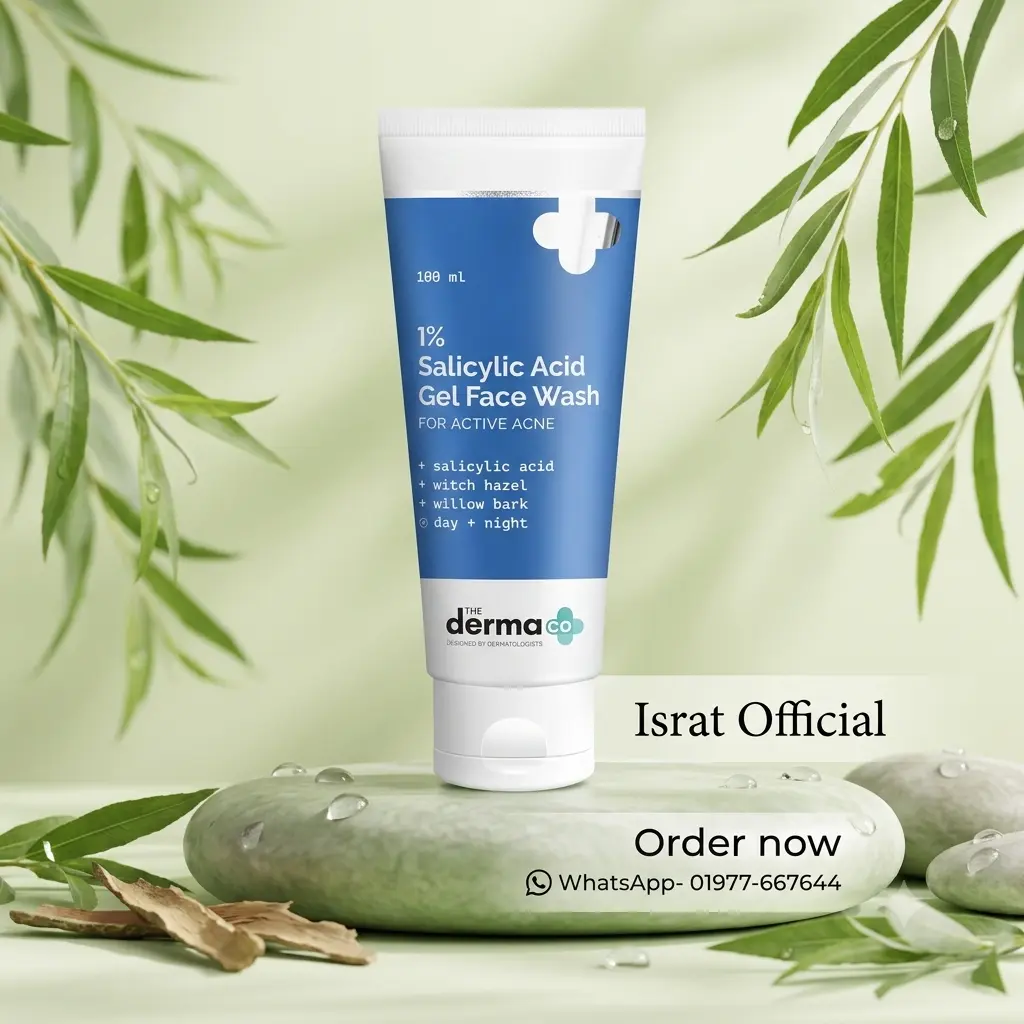The Derma Co 1% Salicylic Acid Gel Face Wash For Active Acne - 100ml