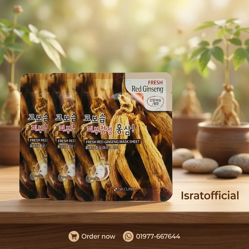 3W Clinic Fresh Red Ginseng Sheet Mask - 23ml